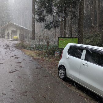 長老ヶ岳登山口
雪が積もると奥の駐車場だと不安だったのでここに停めさせてもらいました🅿️