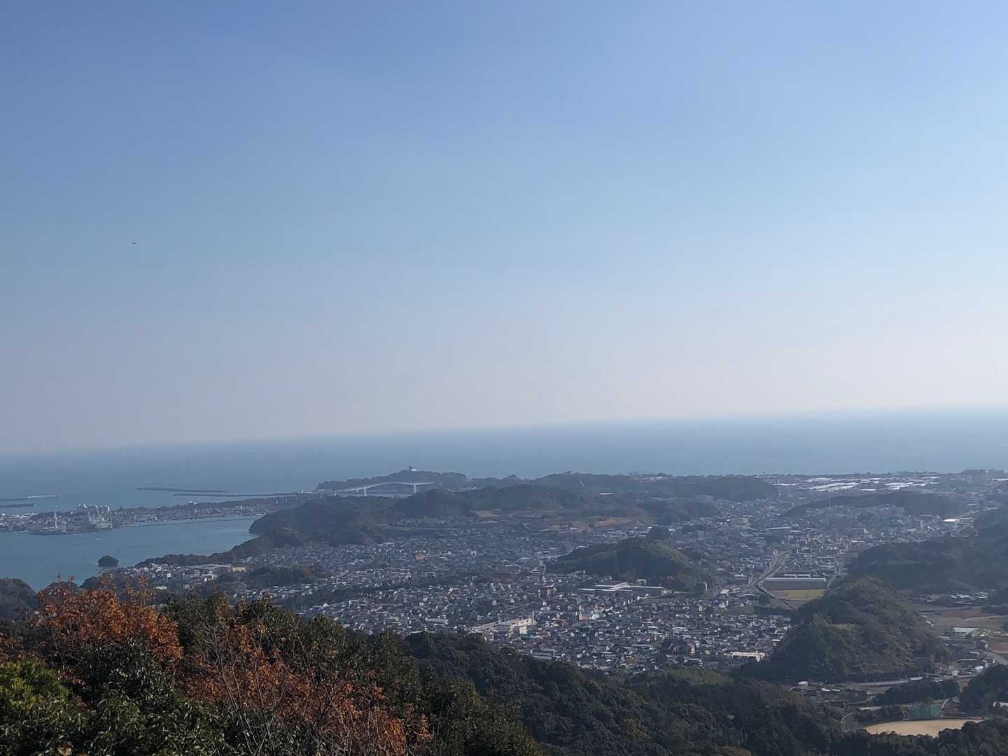 浦戸大橋と桂浜、土佐湾、向こうの方にアメリカ🇺🇸