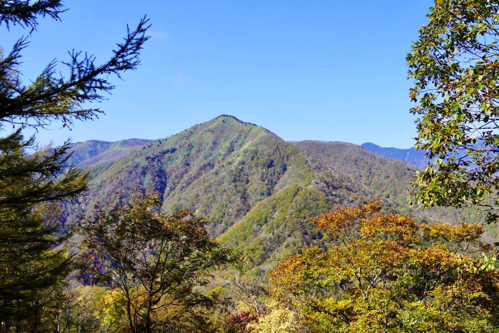 展望開けた
中央に社山