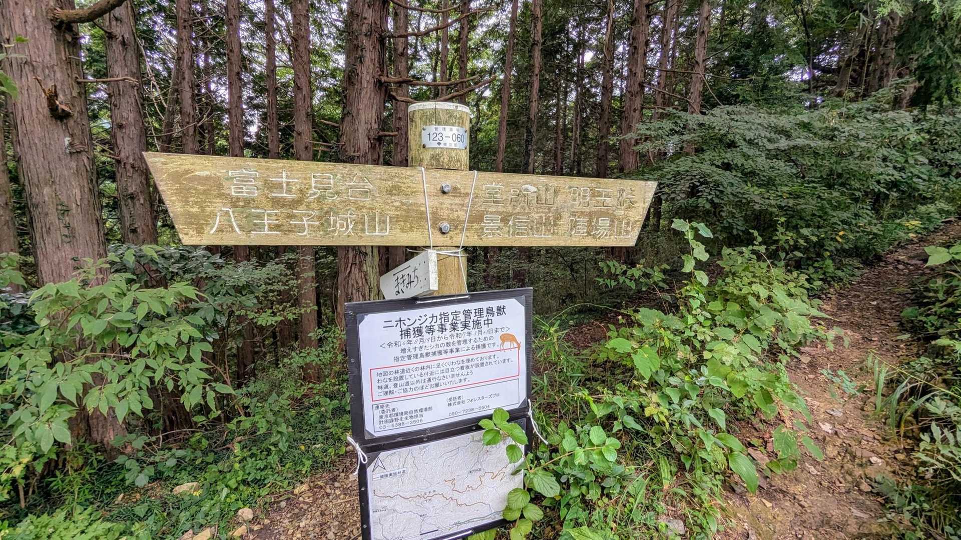 八王子城跡管理棟-八王子城跡入口-天守閣跡-北高尾富士見台 縦走コースの写真
