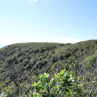 やがて正面に火燈山が見えてきました。