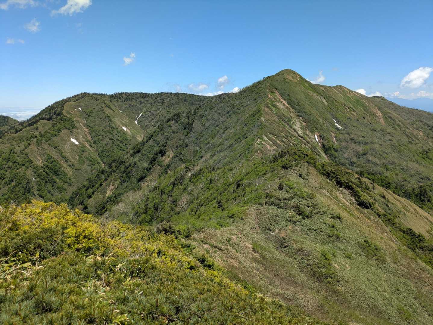 振り返って
青空の白砂山