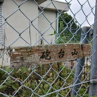 フェンスに山名標識　見逃すとこだった