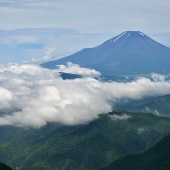 富士と雲海。