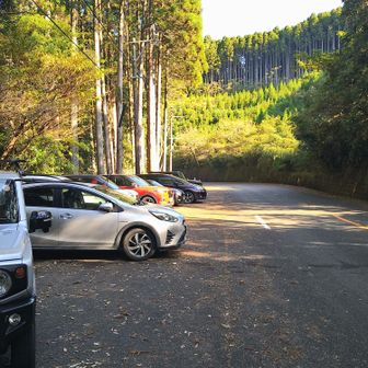 小谷登山口には多くの車が駐車しています🚙