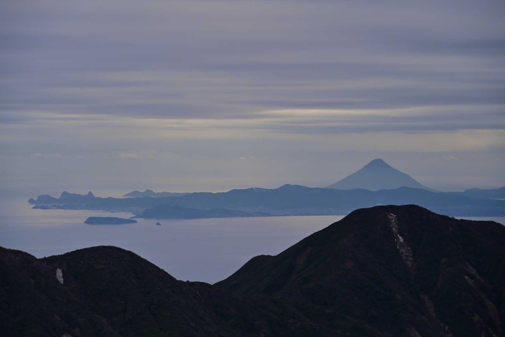 開聞岳と薩摩半島