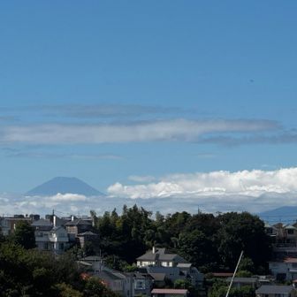 横に回り込むと富士山が見えた