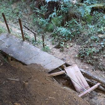 橋が崩壊してます