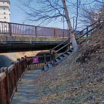 洞爺湖温泉側の下山口