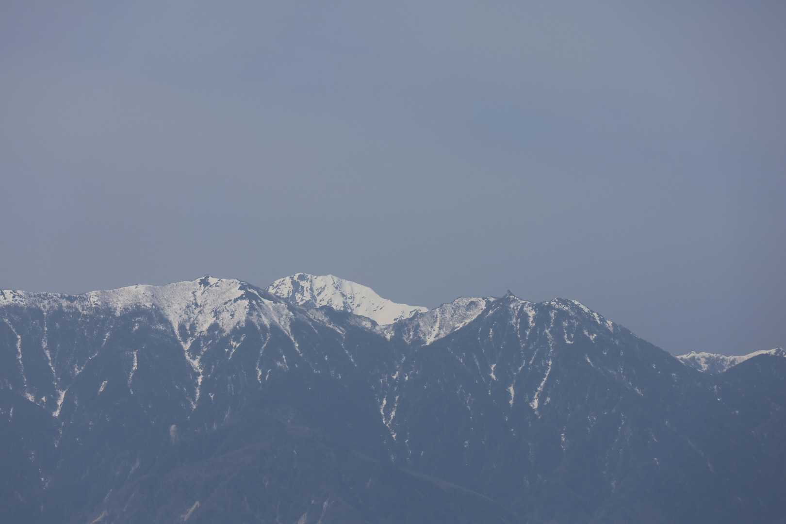 北岳方面。手前に鳳凰三山