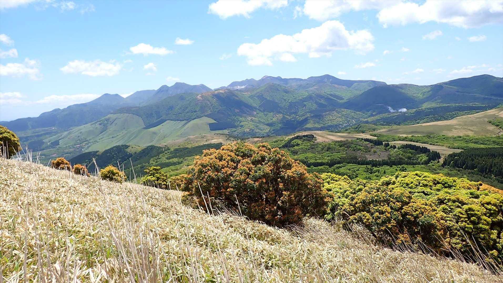良い天気になり、九重連山もバッチリ