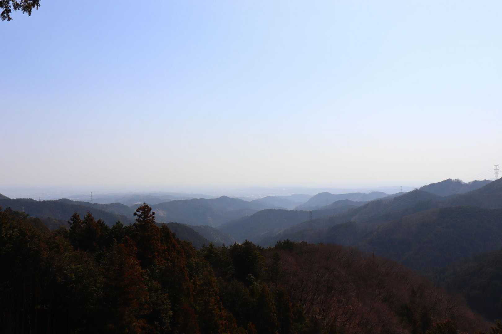 相模湾方面だと思いますが、靄で遠くは見えず。