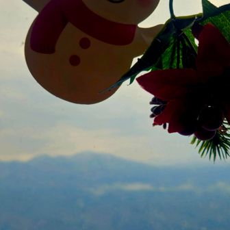 小屋の中から粟ヶ岳