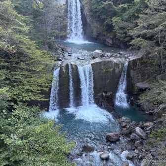 雨はしばらく降っていないはずですが、水量豊富でした