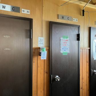 管理人さんが下山されたとのことで、小屋はすっかり冬季モード

🚻は一番右側のみ使用可
🚰は止められています