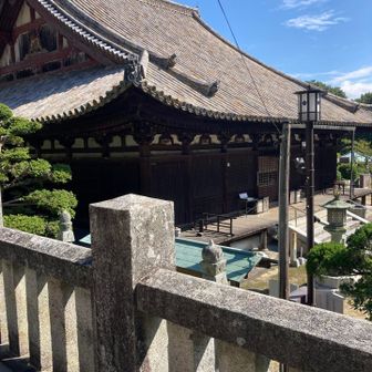 大師堂の上から見た本堂