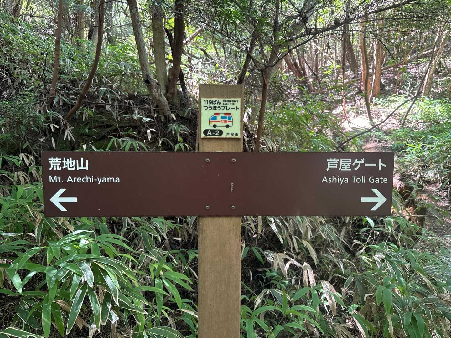 芦屋川駅-城山登山口-鷹尾山-荒地山-東おたふく山登山口バ 縦走コースの写真