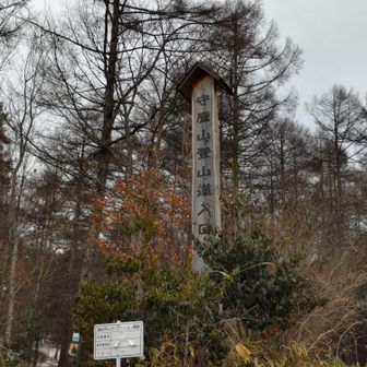 往路は杖突峠登山口から
登山道は綺麗に整備されていて手作りの標識が至る所にありました
地元の方にも人気のお山みたいです