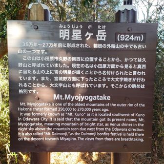 明星ヶ岳です。箱根外輪山の中でも古い山なんだって。