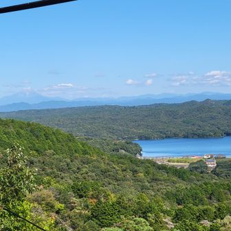 信貴山から入鹿池と御嶽山