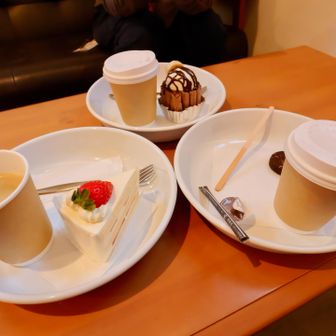 ケーキを食べました。