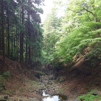 滝の裏側から
