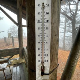 気温2.5度。雪はもう少し後ですね。休憩小屋でサンドイッチとおにぎり