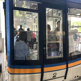 最大80人乗車が可能だとか。ほぼ満杯で移動します。