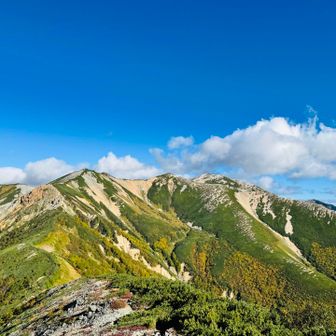 南真砂岳山頂から野口五郎岳を拝む