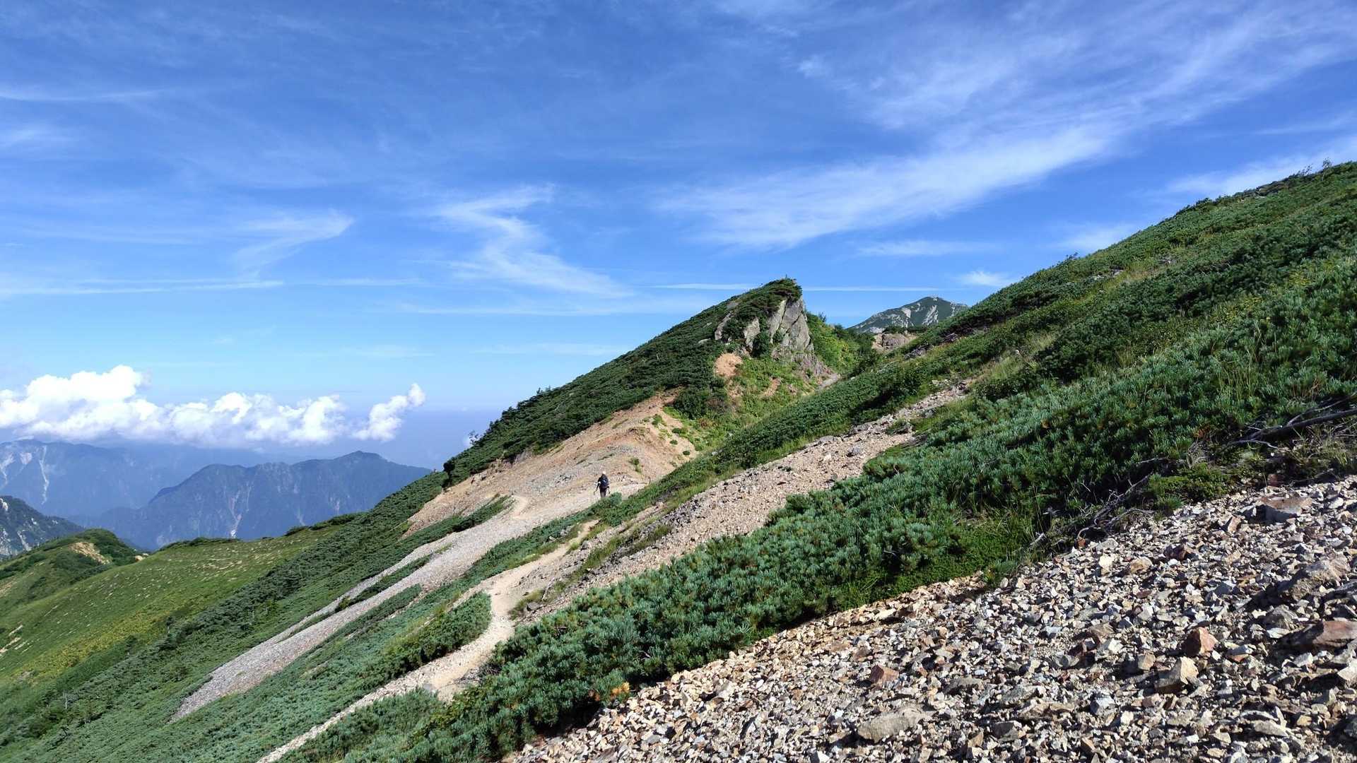 八方池山荘-唐松岳-五竜岳-小遠見山-アルプス平駅 縦走コースの写真