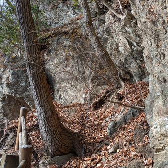 将門隠れ岩　途中から鎖がなく、枯葉も多かったため撤退