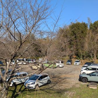 長谷🅿️まで戻ったら今週も駐車場が凄い事になってる。
白線引くかトラロープで枠取りせんとイカンかもね。

隊長、副隊長、zenさんは先ほど搬入した杭を埋め込み山頂標識を設置するためにこのあと再度登り直すとの事。
ありがとうございます🙇