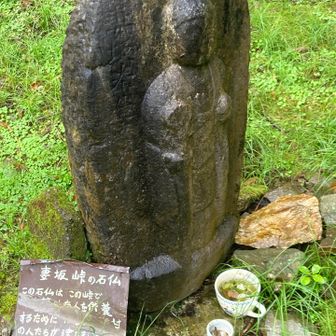 江戸時代1717年に設置された石仏、妻坂峠の歴史を感じます。