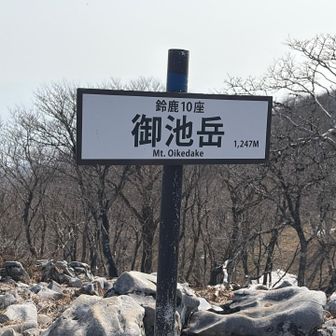 というわけであっという間に御池岳👏
美味そうな焼きうどんの匂いがする…

だが眺望が◯ソなのですぐボタンブチ目指す事に