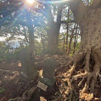 観音塚で腰を下ろしてしばし休憩。