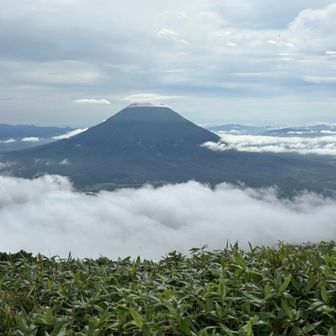 羊蹄山が綺麗に見えました
このあとガス（雲）で見えなくなりました