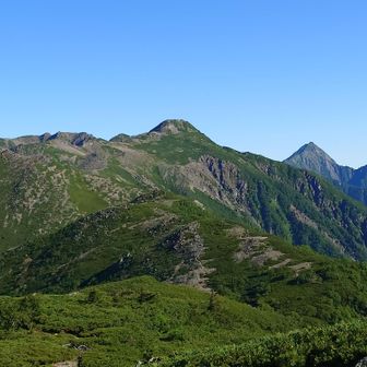 振り返ると北岳・農鳥岳