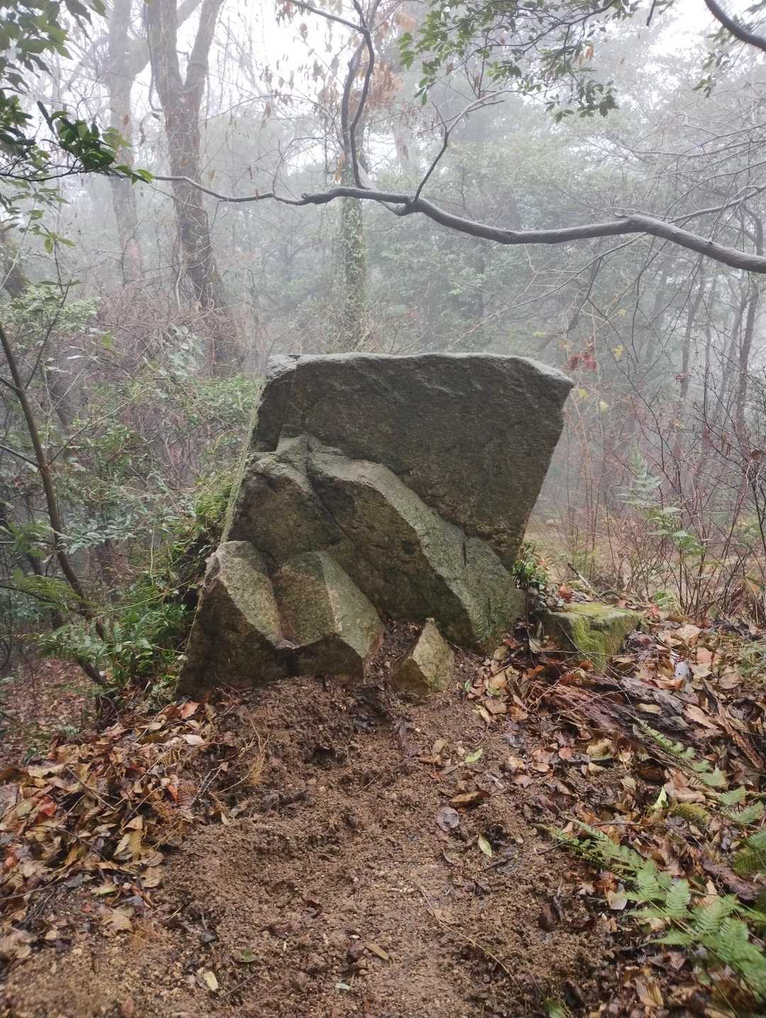 ぬりかべみたいな岩