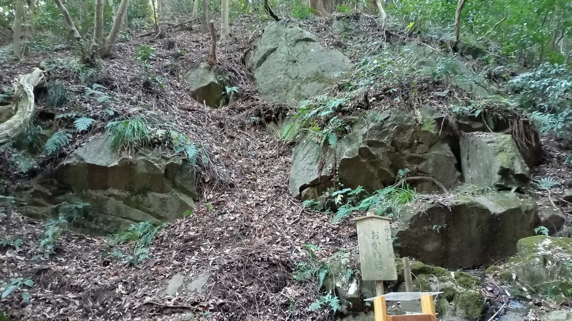 おかめ岩(上部中央)など楽しみ