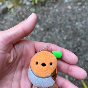 私の相棒こまちゃんを落としてる事に気づき半べそで探しながら登山口まで戻る😢大嶽神社にいてひと安心😮‍💨こまちゃんごめんよ😢