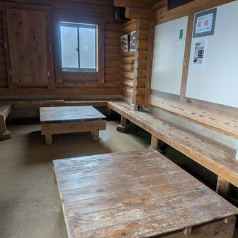 避難小屋へ
歴史を感じる屋内
きれいにしてある