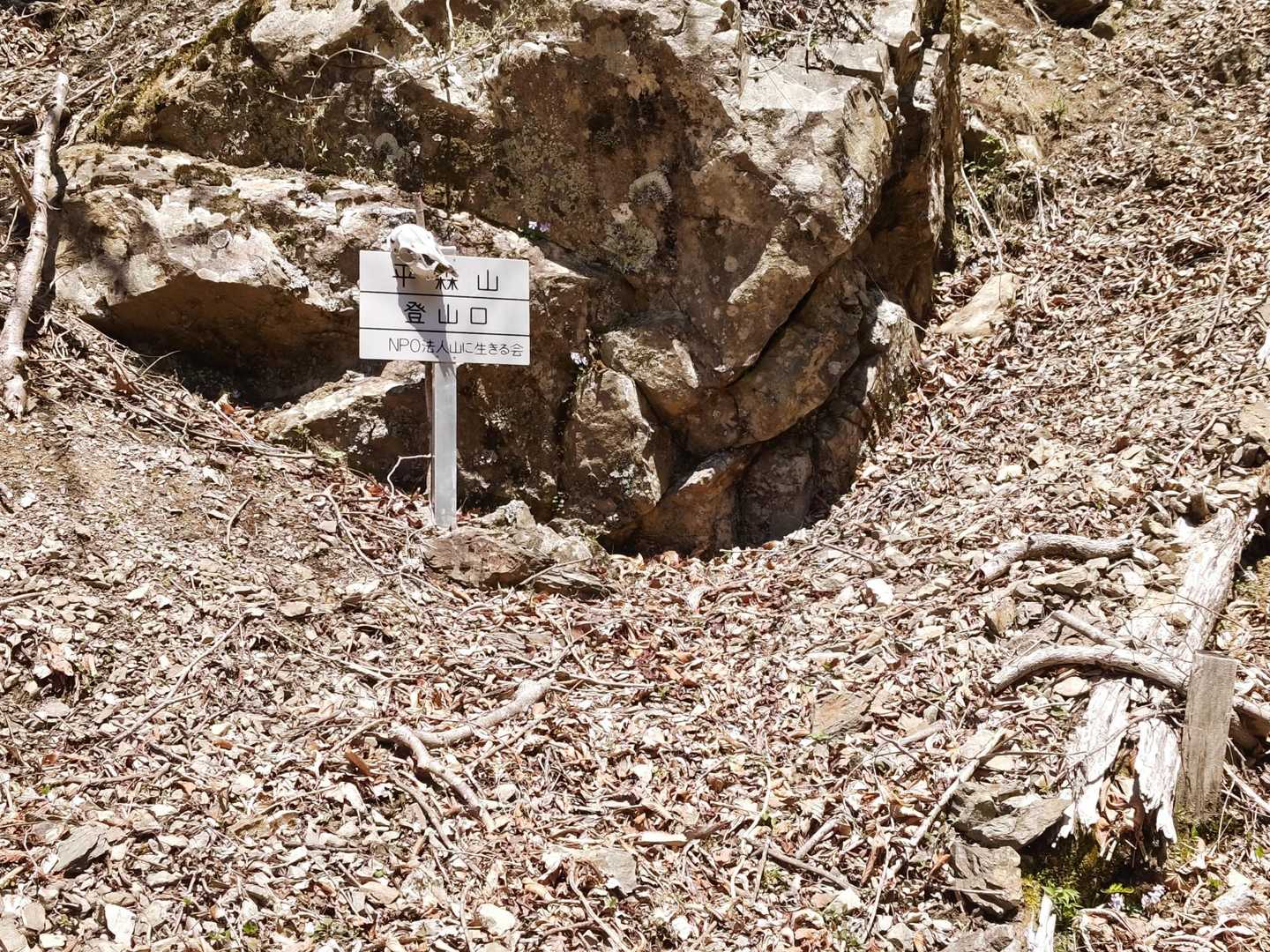 平森山登山口
鹿コウベがお出迎え