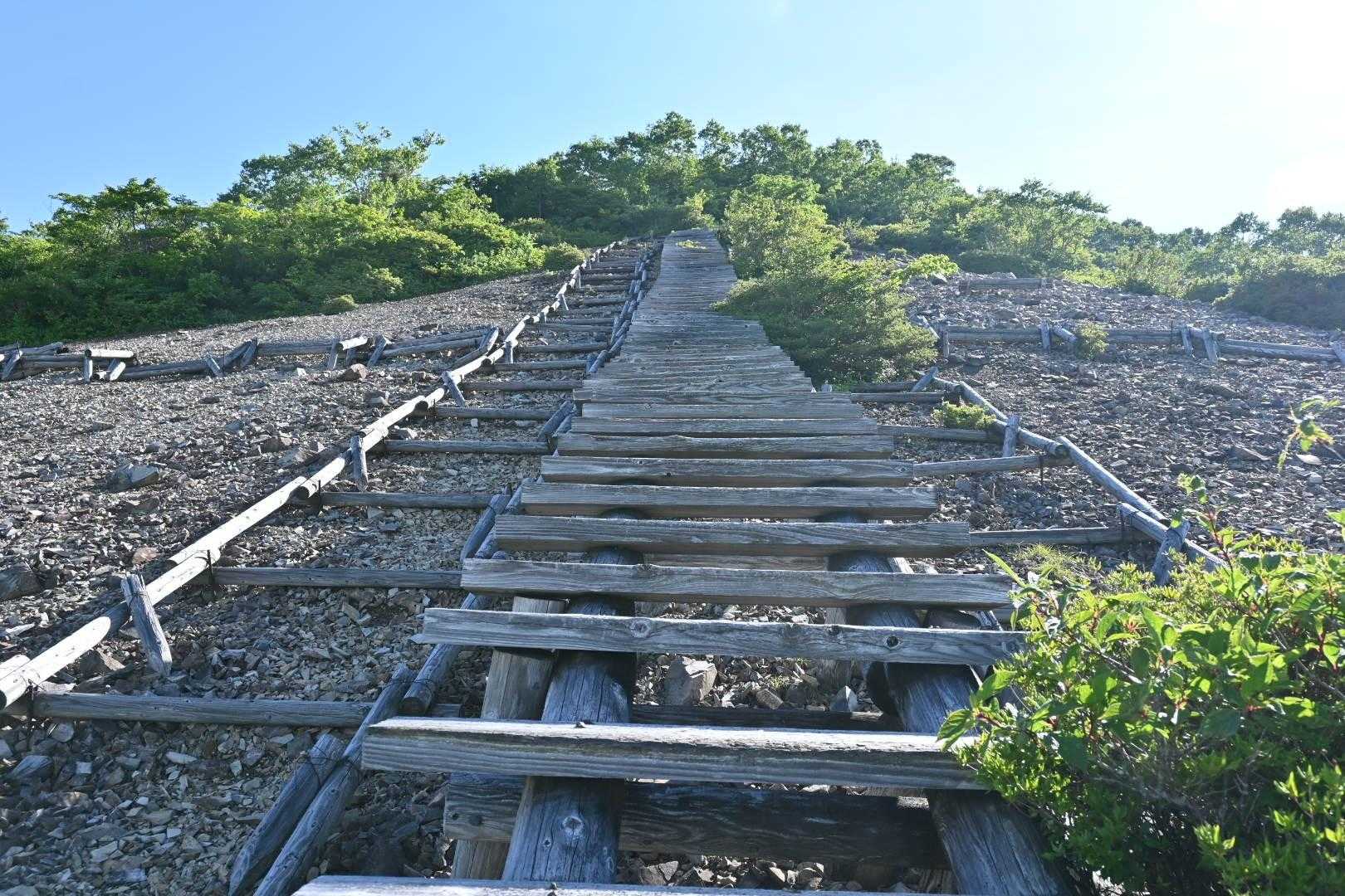 階段地獄
三国峠から三国山まで植生保護のため延々と続く😄
下りは膝にくる😭