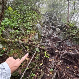 アルプスっぽいロープ場登場

ロープ場、鎖場は大歓迎
もっとでできてくれ