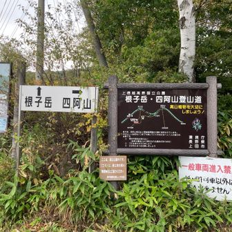 菅平牧場駐車場から、すぐ近くの登山口より、スタートします。