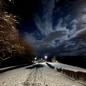 雪道で滑ったて危なかった😅