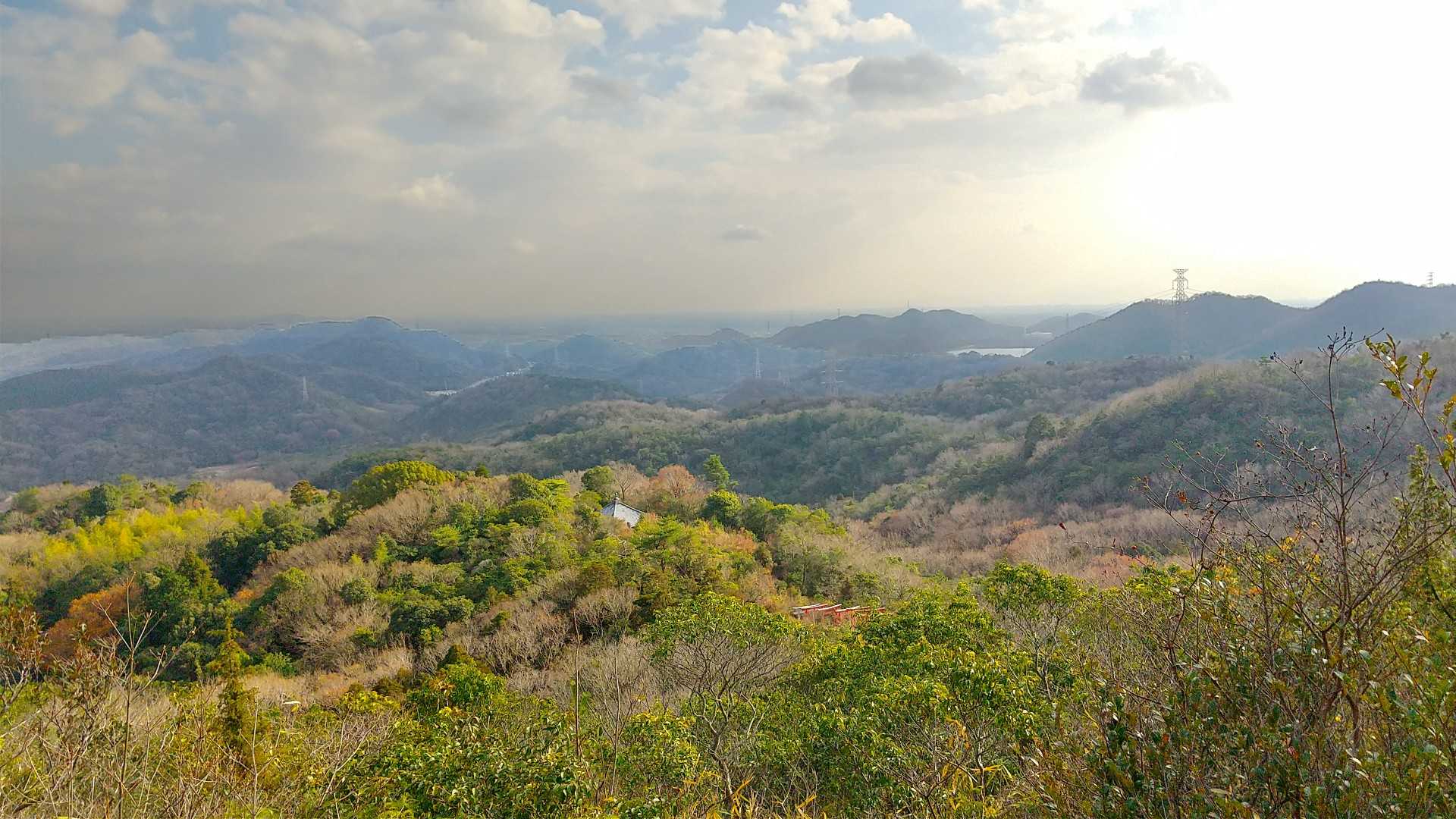 途中、開けたところで振り返った眺望
霞んでいなければ、絶景でしょうね😎