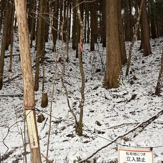 くだった駐車場の温度計は1度
そして、立ち入り禁止の看板
ごめんなさい😞
