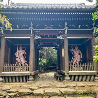 弥山仁王門に着きました。2体の仁王像がカッコいい✨
門をくぐって弥山山頂に向かいます⬆️