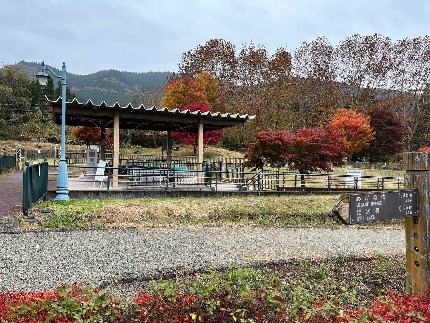 トロッコ列車の「とうげのゆ駅」に到着。

ここは廃止となった信越線横川～軽井沢間をトロッコ列車が観光用に運行してます。

すぐそばにはトイレがあったので一息するのにちょうど良いポイントでした。

碓氷峠鉄道文化むらのトロッコ列車について
https://www.usuitouge.com/bunkamura/installation/installation9/